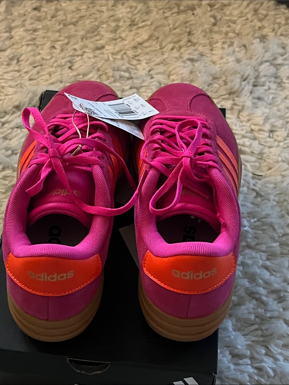 RARE NWT Adidas VL Court Bold Pink Size 6 - Picture 5 of 7